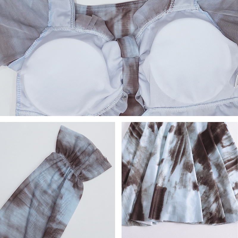 Mesh Long Sleeve One-piece Swim Dress, Wearing The Waves, Plus The Fashion VEIMIA
