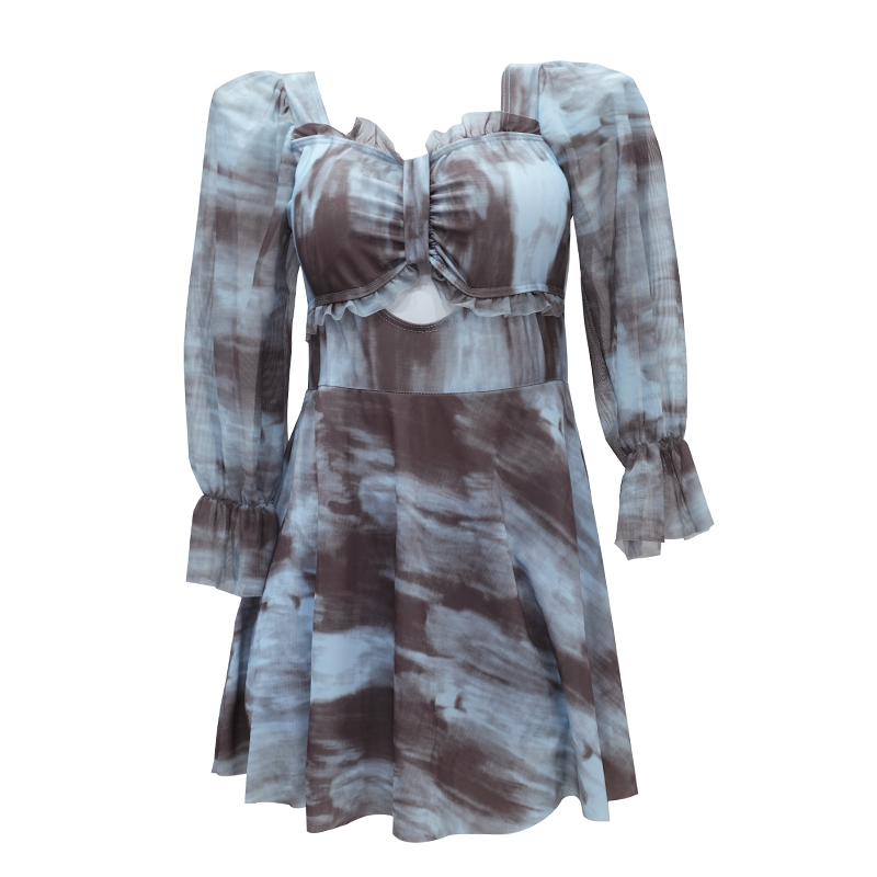 Women's Mesh Long Sleeve One-piece Swim Dress For Slimming VEIMIA 