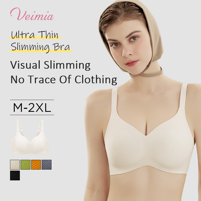 Ultra Thin Cup Seamless Stable Bra One-piece Wireless Bralette VEIMIA
