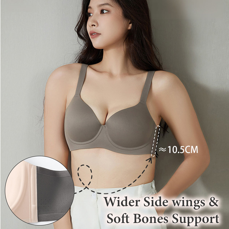 Womens Sexy Padded Plunge Push Up Bra Seamless Soft Underwire Supportive Bralettes VEIMIA