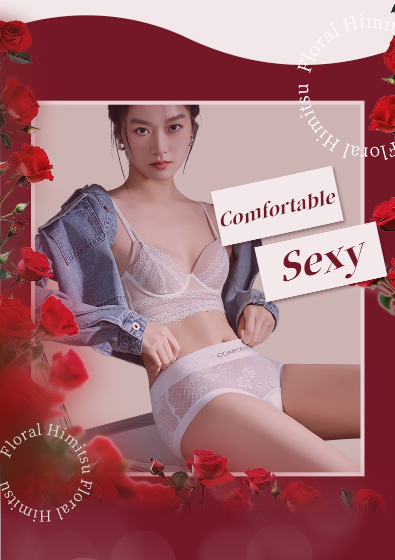 Ultra Soft Fabric Lace Panties Comfortable High Elastic Waistband VEIMIA