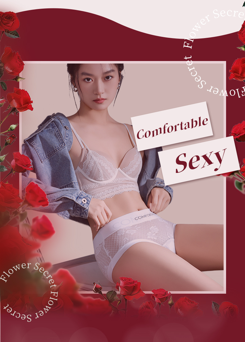 Ultra Soft Fabric Lace Panties Comfortable High Elastic Waistband VEIMIA