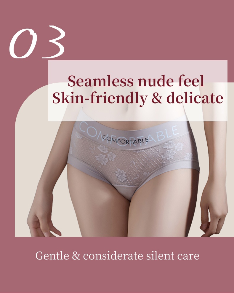 Sexy Lace Panties with High Elastic Waistband & Skin-Friendly Comfort Fabric VEIMIA