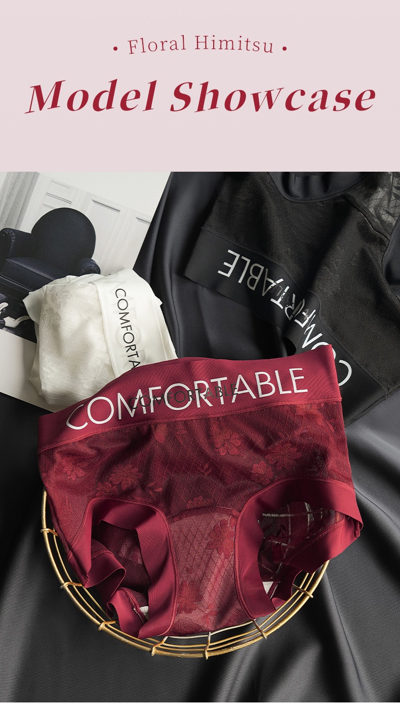 Skin-Friendly Fabric Sexy Lace Panties Comfortable Elastic Waist VEIMIA