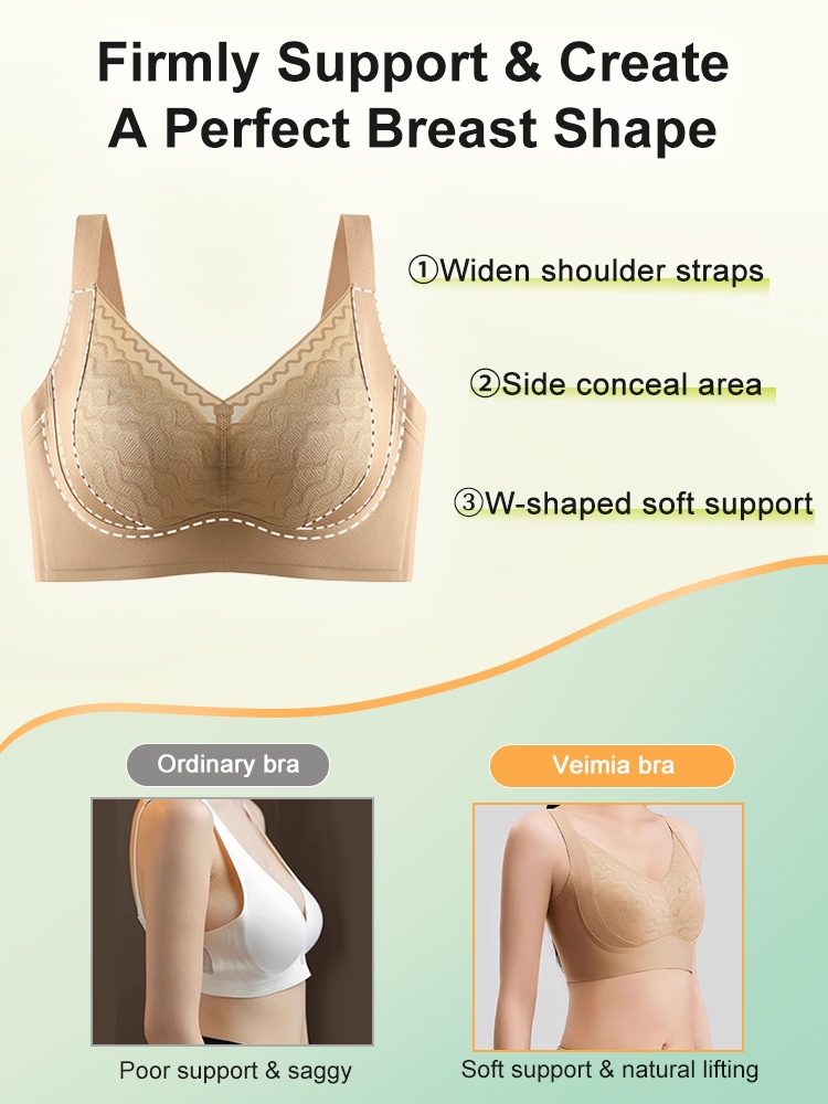 Plus Size Bra 3D Wireless Lift & Anti-sagging, Full-cover Slimming Cups For A Sleek Looks VEIMIA