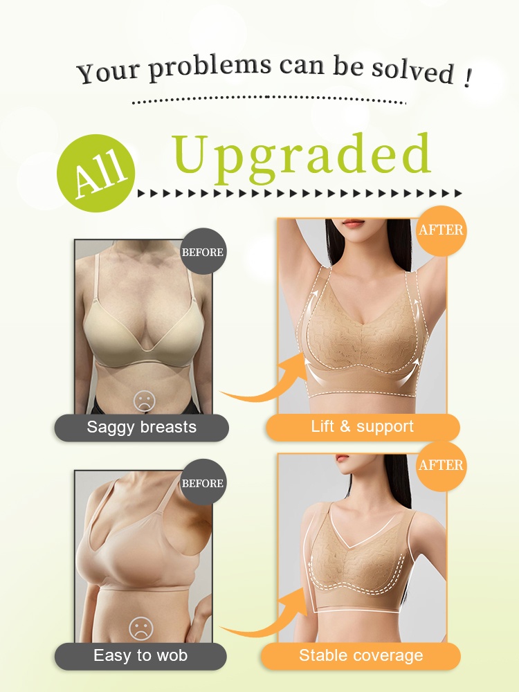 Plus Size Bra 3D Wireless Lift & Anti-sagging, Full-cover Slimming Cup For Sleek Looks VEIMIA