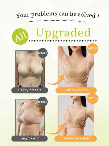 Plus Size Bra 3D Wireless Lift & Anti-sagging, Full-cover Slimming Cup For Sleek Looks VEIMIA