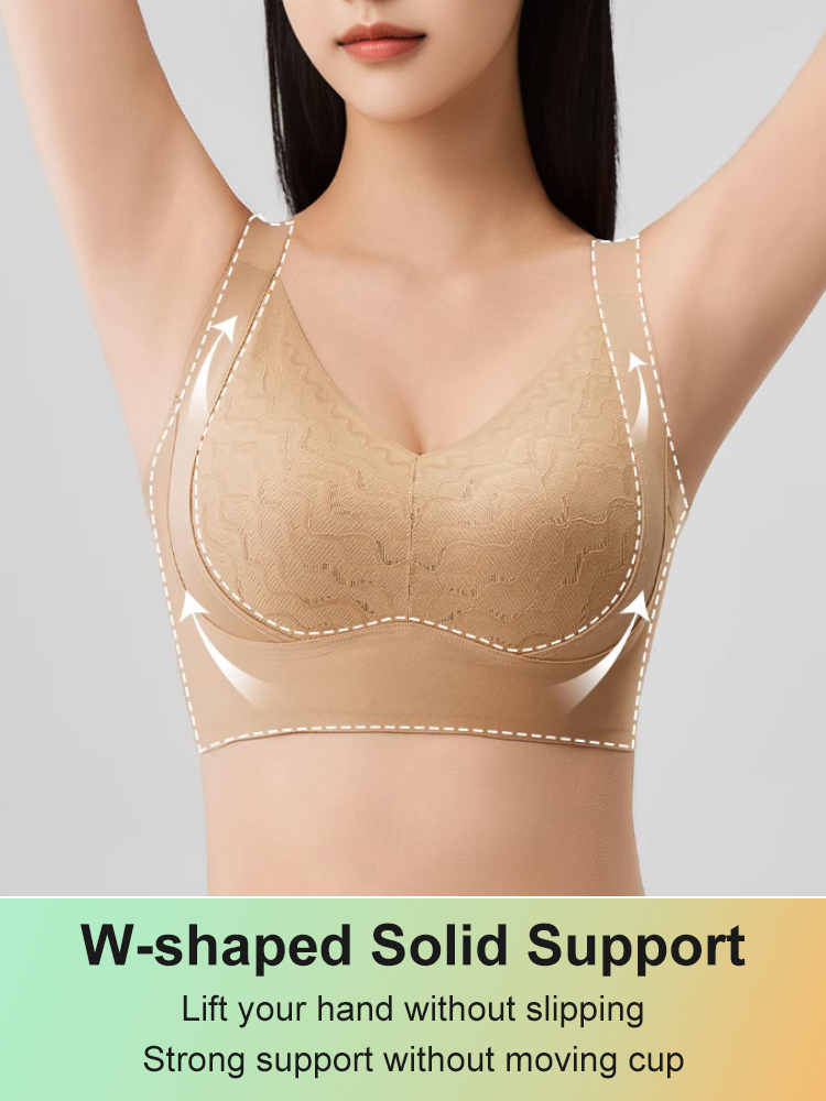 Plus Size Bra 3D Wireless Lifts & Anti-sagging, Full-cover Slimming Cups For Sleek Look VEIMIA