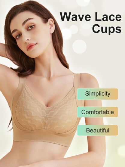 Plus Size Bra 3D Wireless Lift & Anti-sagging, Full-cover Slimming Cup For Sleek Look VEIMIA