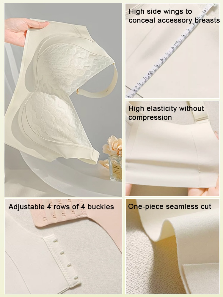 Plus Size Bra 3D Wireless Lift & Anti-saggings, Full-cover Slimming Cups For A Sleek Looks VEIMIA