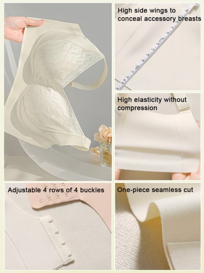 Plus Size Bra 3D Wireless Lift & Anti-saggings, Full-cover Slimming Cups For A Sleek Looks VEIMIA