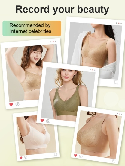 Plus Size Bras 3D Wireless Lifts & Anti-sagging, Full-cover Slimming Cup For A Sleek Looks VEIMIA