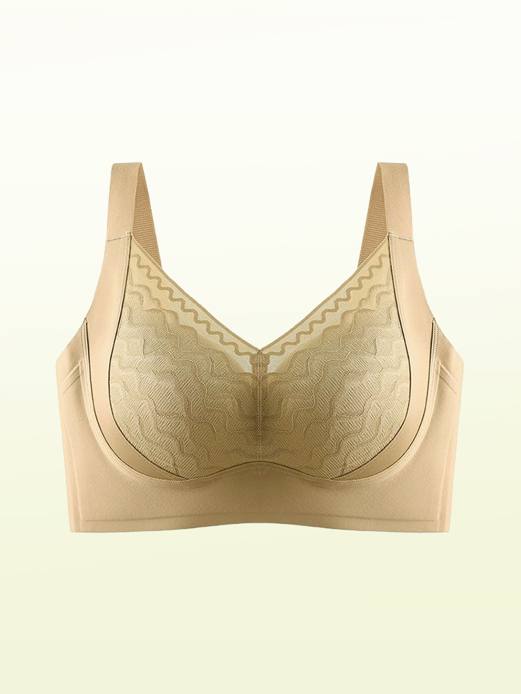 Plus Size Bras 3D Wireless Lifts & Anti-saggings, Full-cover Slimming Cups For Sleek Look VEIMIA