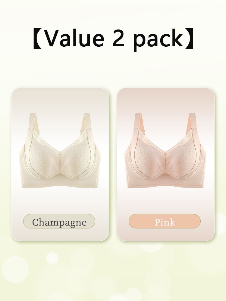 Plus Size Bras 3D Wireless Lifts & Anti-saggings, Full-cover Slimming Cup For Sleek Look VEIMIA