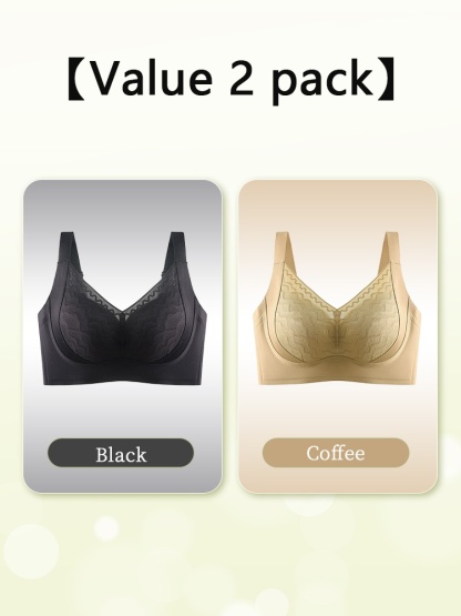 Plus Size Bra 3D Wireless Lifts & Anti-sagging, Full-cover Slimming Cup For Sleek Look VEIMIA