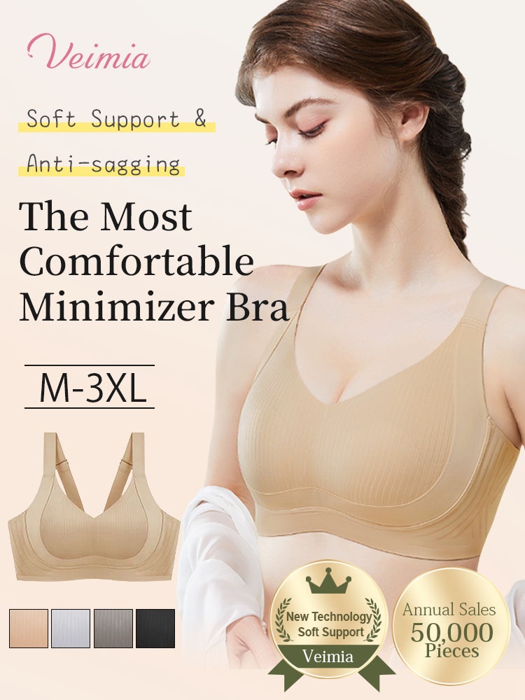 VEIMIA The Most Comfortable Minimizer Bra Seamless Foundation Color With Soft Support For Anti-sagging
