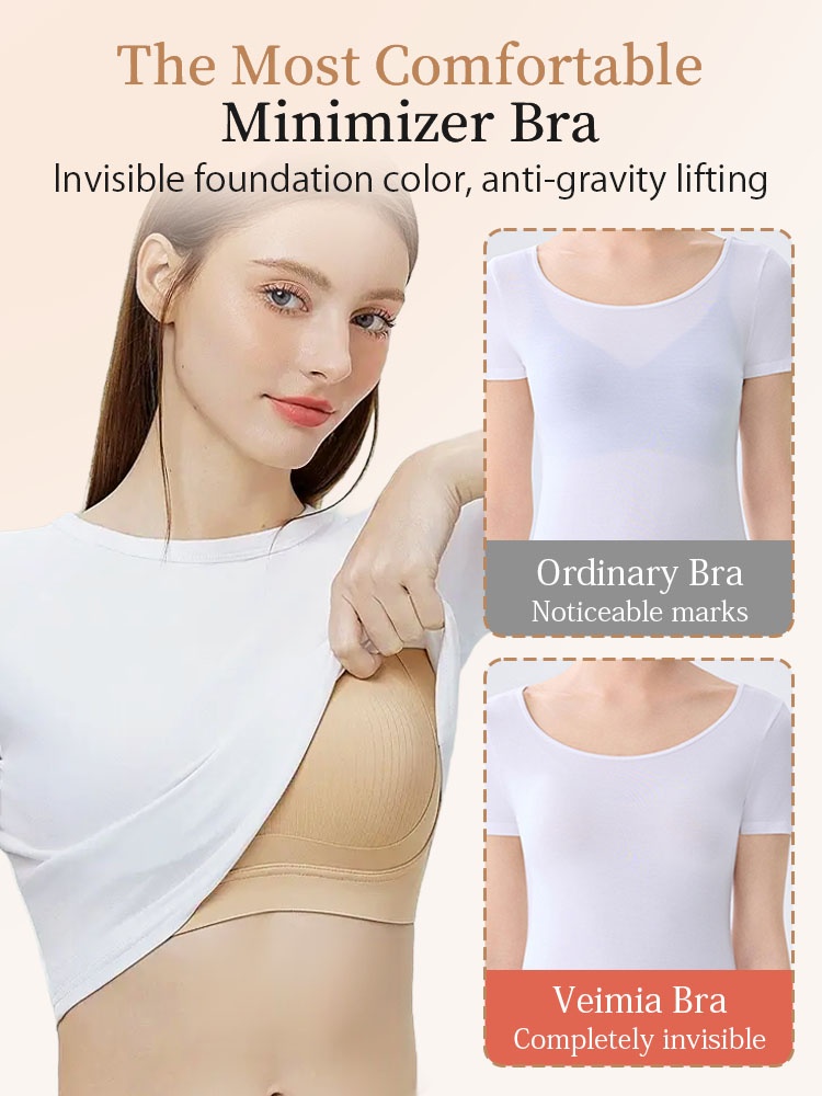Anti-Sagging Minimizer Bra Seamless Comfort Soft Support Jelly Gel Strips Tech VEIMIA