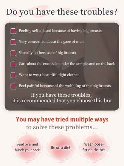 Minimizer Bra Seamless Anti-Sagging Soft Support Gentle Lift for Petite Frames VEIMIA