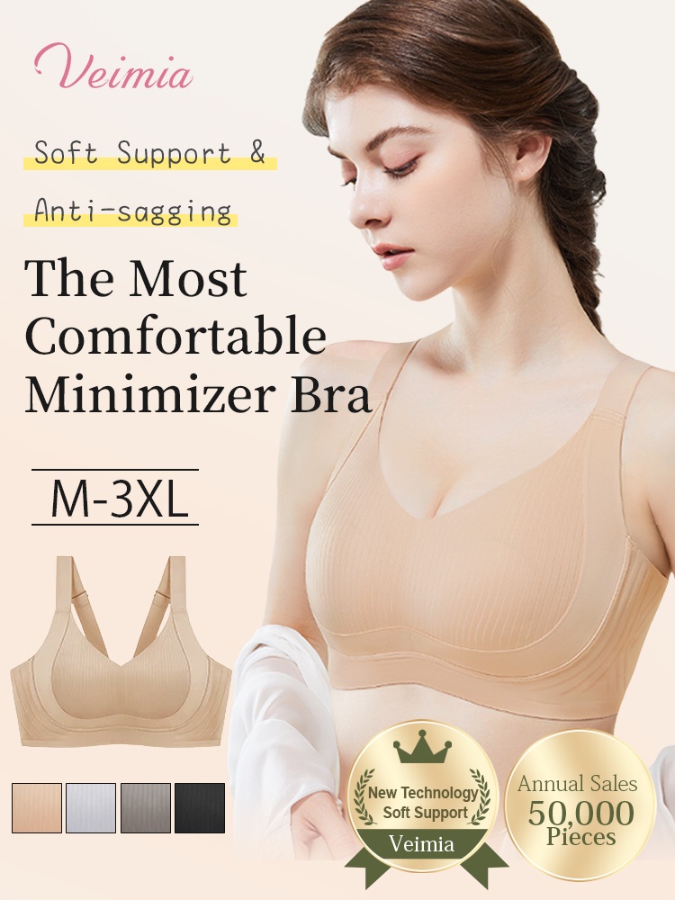 VEIMIA The Most Comfortable Minimizer Bra Seamless Foundation Color With Soft Support For Anti-sagging