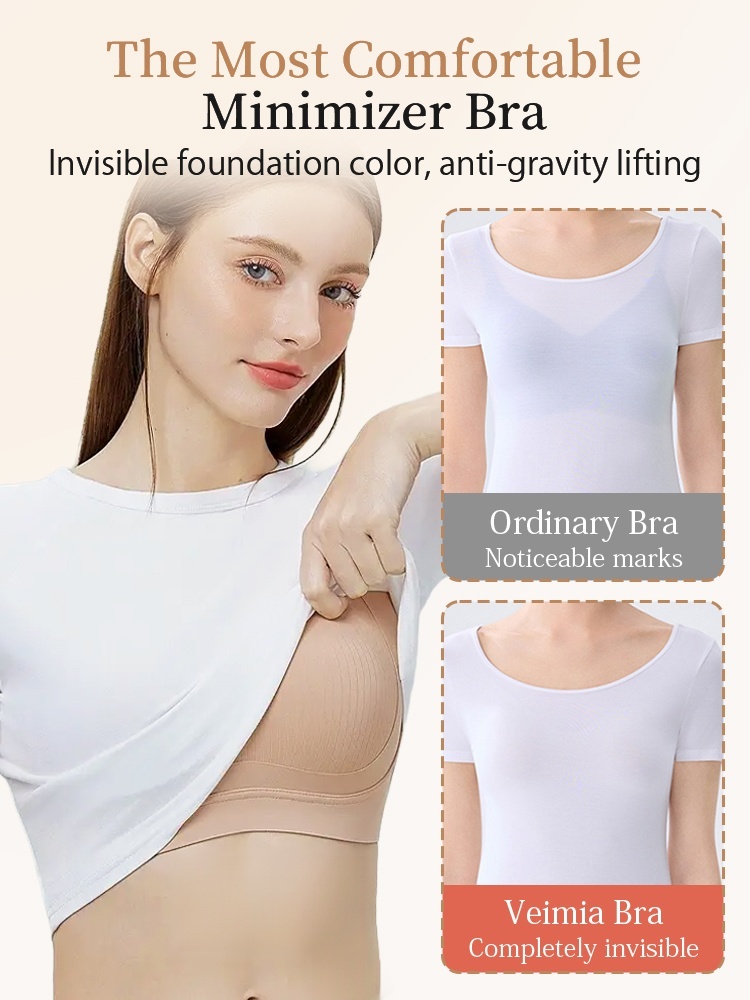 Anti-Sagging Minimizer Bra Seamless Comfort Soft Support Jelly Gel Strips Tech VEIMIA