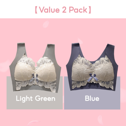 VEIMIA Flower Lace Utra-thin Plus Size Bra Breast Minimizing Comfortable Sleep