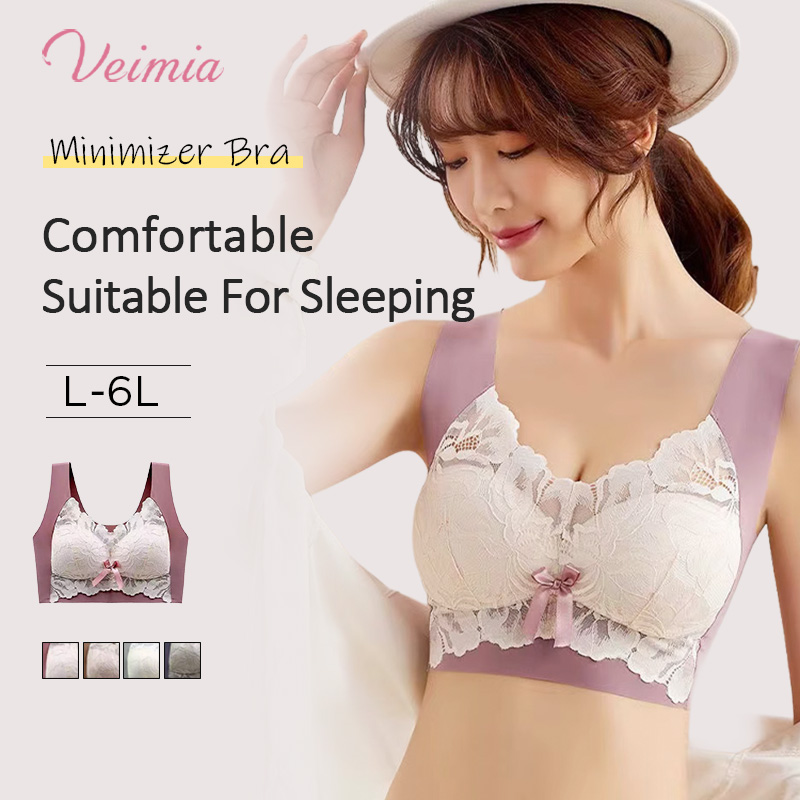 Flower Lace Utra-thin Plus Size Bra VEIMIA