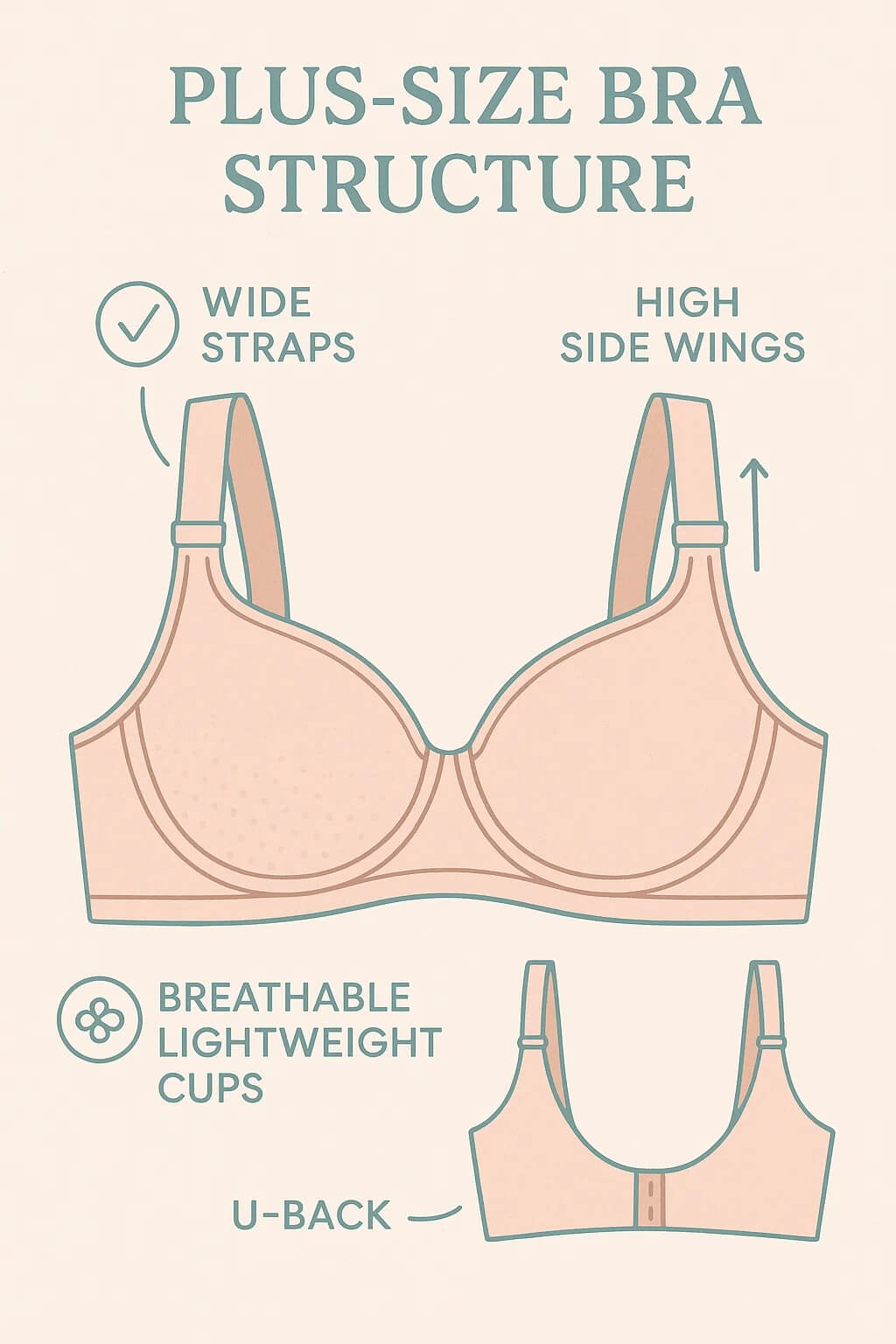 VEIMIA Plus size woman wearing a minimizer bra in Malaysia showing shaping and comfort benefits