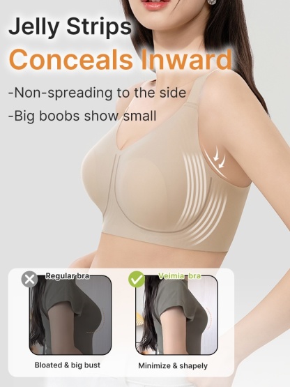 Plus Size Minimizer Bras Visually Slim In 1S With Wireless Design & Wide Straps For Pressure-free Feel VEIMIA