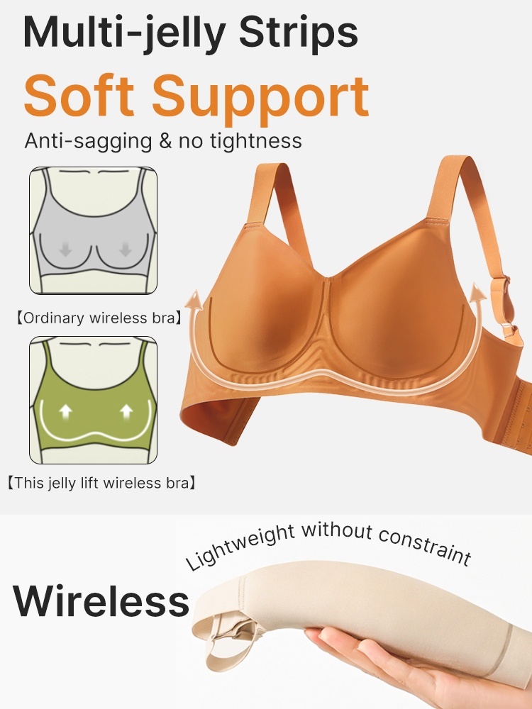 Plus Size Minimizer Bra Visually Slim In 1S With Wireless Design & Wide Straps For Pressure-free Outfits VEIMIA