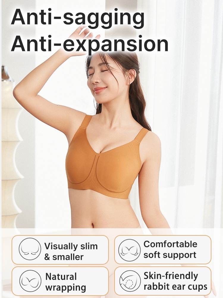 Plus Size Minimizer Bras Visually Slim In 1S With Wireless Design & Wide Straps For Pressure-free Appearances VEIMIA
