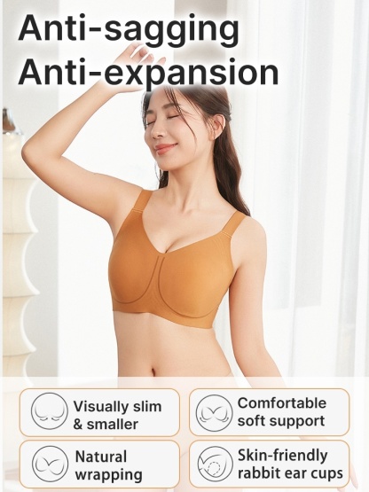 Plus Size Minimizer Bras Visually Slim In 1S With Wireless Design & Wide Straps For Pressure-free Appearances VEIMIA