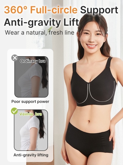 Plus Size Minimizer Bra Visually Slim In 1S With Wireless Design & Wide Straps For Pressure-free Profiles VEIMIA
