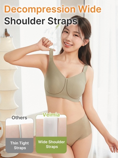 Plus Size Minimizer Bras Visually Slim In 1S With Wireless Design & Wide Straps For Pressure-free Contours VEIMIA