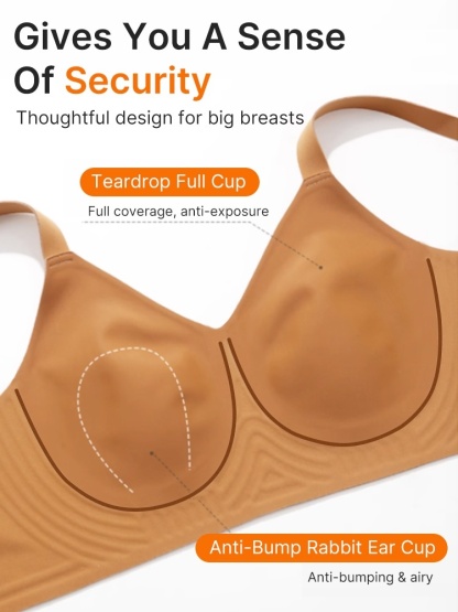 Plus Size Minimizer Bra Visually Slim In 1S With Wireless Design & Wide Straps For Pressure-free Waists VEIMIA