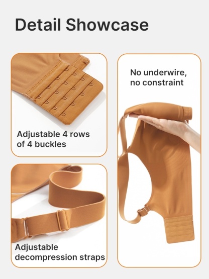 Plus Size Minimizer Bra Visually Slim In 1S With Wireless Design & Wide Straps For Pressure-free Shoulders VEIMIA