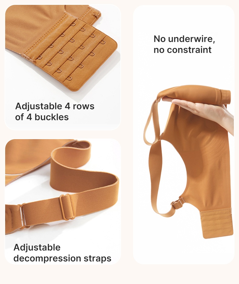 Plus Size Minimizer Bra Visually Slim In 1S With Wireless Design & Wide Straps For Pressure-free Wear VEIMIA