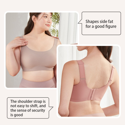 Women's Plus Size Seamless Anti-sagging Bra With Double Stable Support VEIMIA