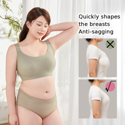Plus Size Seamless Bra With Double Stable Support Lift Up Breast VEIMIA