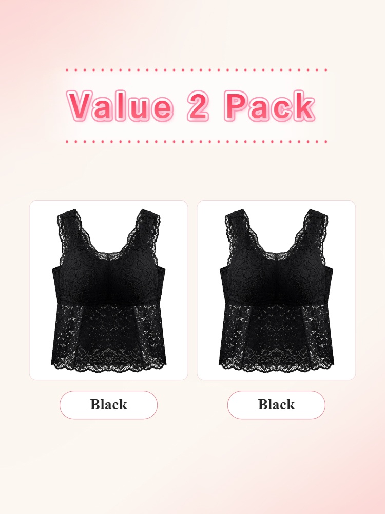 Value 2 pack black lace tank top set VEIMIA