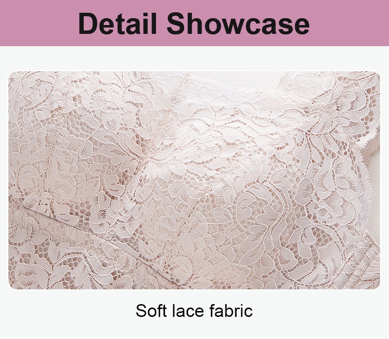 Close up of soft floral lace fabric detail VEIMIA