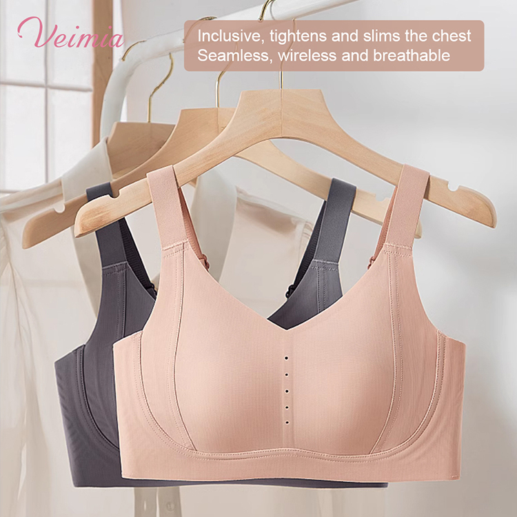 Ultra Thin Breathable Full Coverage Plus Size Bras Back Slimming VEIMIA