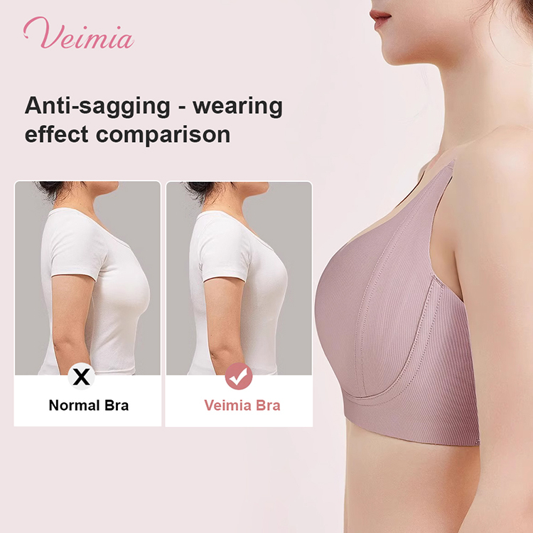 Thin Breathable Full Coverage Plus Size Bra For Back Slimming VEIMIA