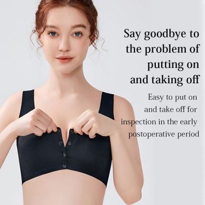 Seamless Front Closure Post Surgery Mastectomy Bras With Pockets For Breast Prosthesis VEIMIA