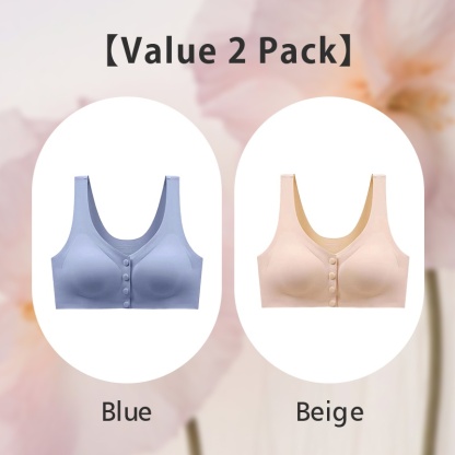 VEIMIA Seamless Front Closure Mastectomy Bra With Pockets For Womens Breast Prosthesis