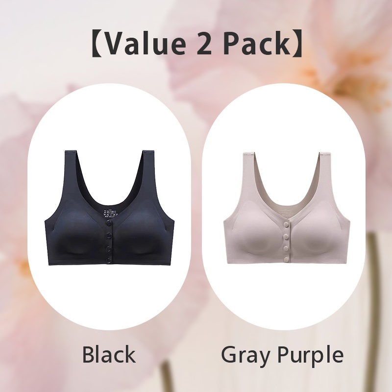 VEIMIA Seamless Front Closure Mastectomy Bra With Pockets For Womens Breast Prosthesis