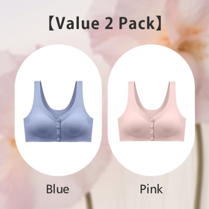 VEIMIA Seamless Front Closure Mastectomy Bra With Pockets For Womens Breast Prosthesis