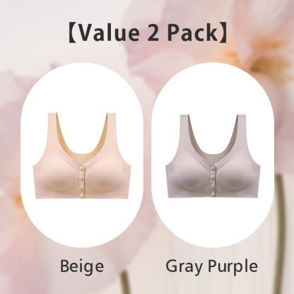 VEIMIA Seamless Front Closure Mastectomy Bra With Pockets For Womens Breast Prosthesis