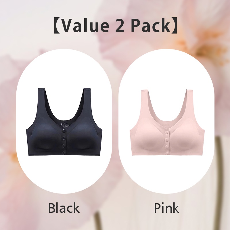 VEIMIA Seamless Front Closure Mastectomy Bra With Pockets For Womens Breast Prosthesis