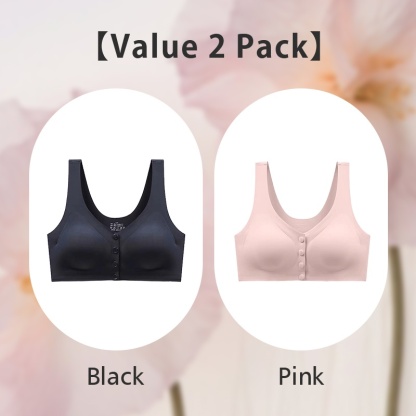 VEIMIA Seamless Front Closure Mastectomy Bra With Pockets For Womens Breast Prosthesis