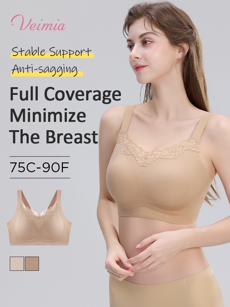 Pressure-free Minimizer Bra Full Fits Slimming, Anti-sagging & Wireless Comfort VEIMIA
